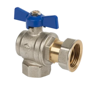 ZAWÓR KULOWY KĄTOWY Z PÓŁŚRUB. Z NIEB/CZERW MOTYL 3/4" TYP CIĘŻKI PROV