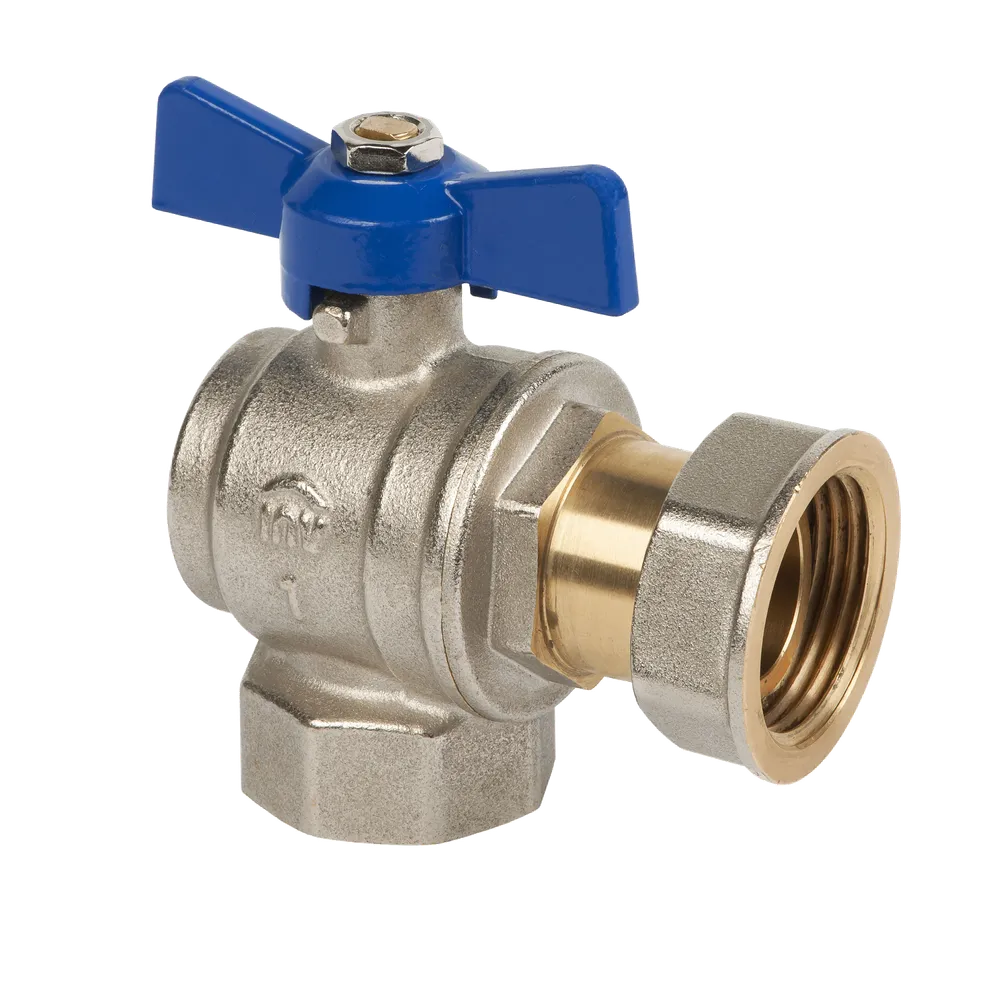 ZAWÓR KULOWY KĄTOWY Z PÓŁŚRUB. Z NIEB/CZERW MOTYL 3/4" TYP CIĘŻKI PROV